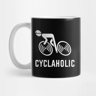 Cyclaholic (Cycling / Bicycle / Bike / White) Mug